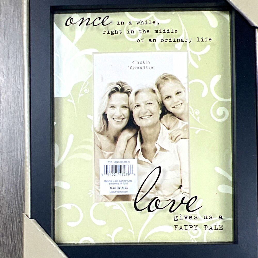 Black Wood 4x6 Photo Frame Rectangle Portrait Display, 1 Photo,
